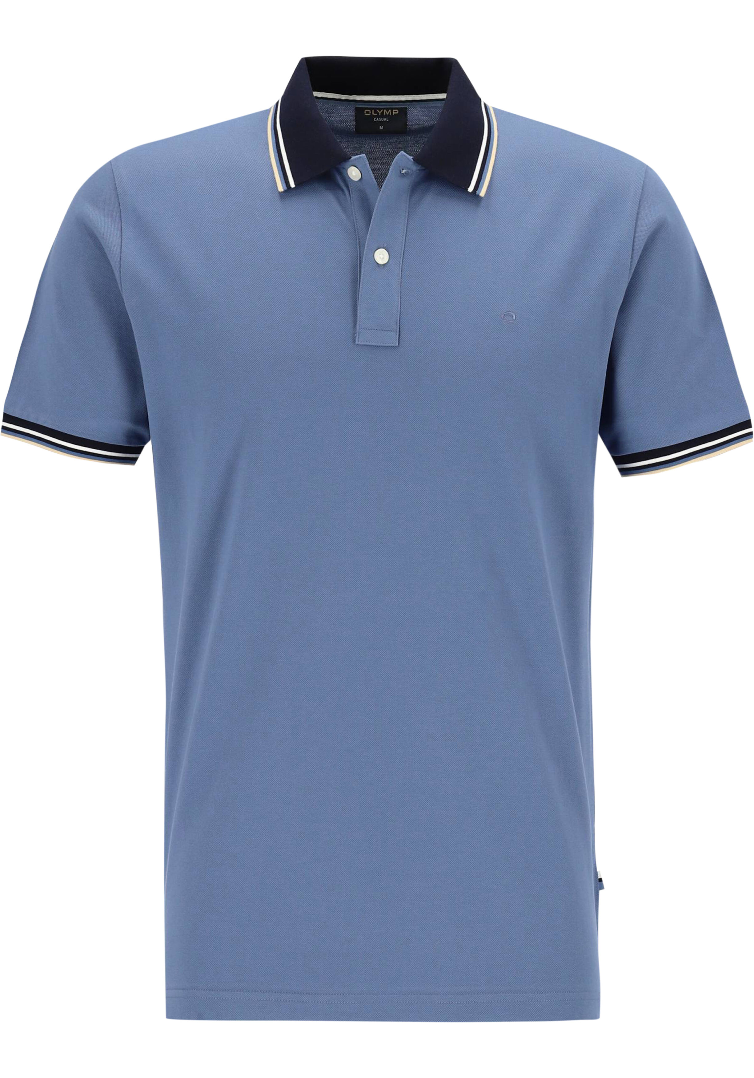 OLYMP Polo Casual, modern fit polo, rookblauw
